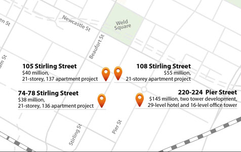 Stirling Street high-rise projects push $300m