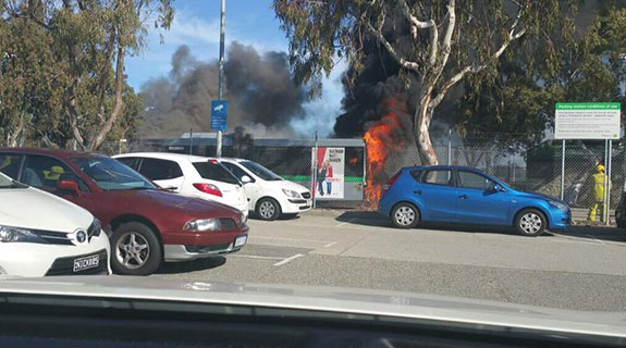 Transperth bus catches fire at Whitfords