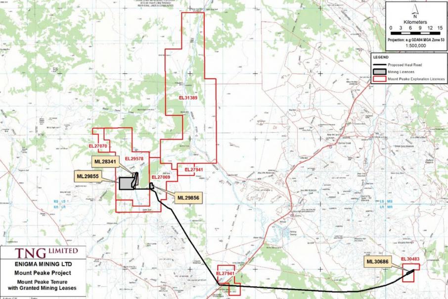 TNG granted Mount Peake mineral leases