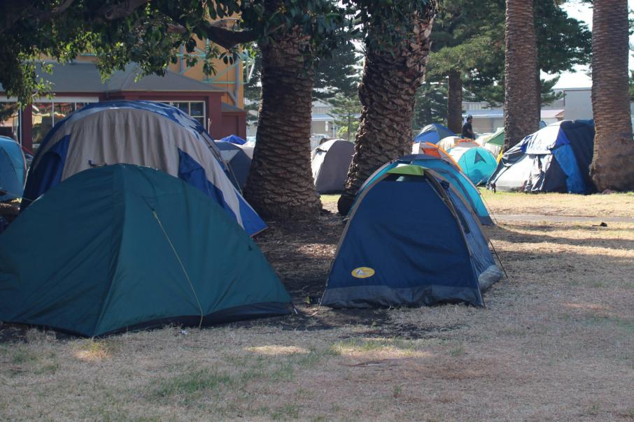 Residents speak from Freo's tent city