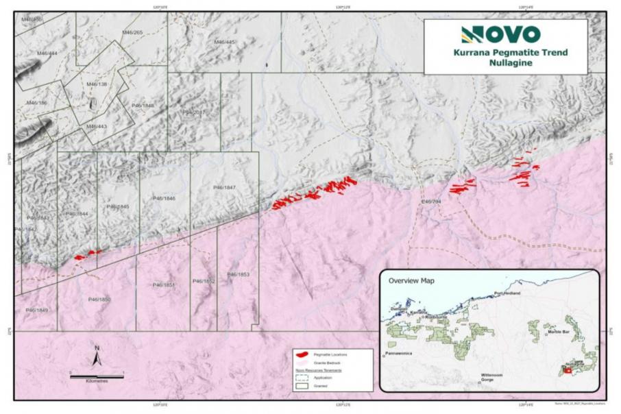 Novo confirms pegmatite swarm at Nullagine